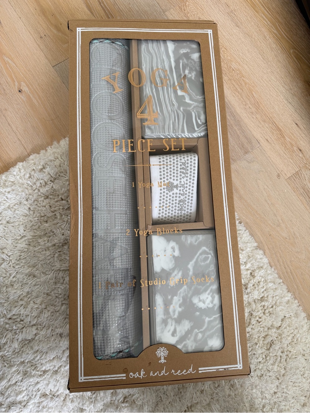 oak and reed Gray 4-Piece Yoga Kit